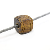 Square Wood Bead, Brown, 2 pcs /set