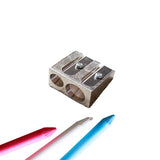Lyra, Twin Pencil Sharpener, Silver Metal