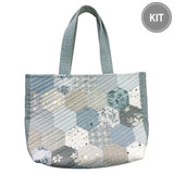 Hexagon One-patch Tote Bag, Blue
