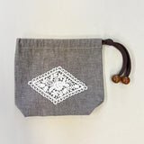 Mini Drawstring Pouch with Chemical Lace, Rose (With Japanese instruction)