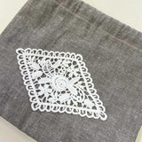 Mini Drawstring Pouch with Chemical Lace, Rose (With Japanese instruction)