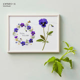 COSMO, Embroidery Kit with Printed Design, "Garden Sketchbook (with Frame) by Kazuko Aoki"