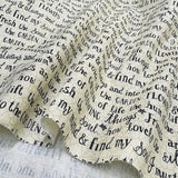 web20241220-03, moda USA Cotton, Bloom & Grow Phrases, Price per 0.1m, Minimum order is 0.3m~ | Fabric