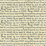 web20241220-03, moda USA Cotton, Bloom & Grow Phrases, Price per 0.1m, Minimum order is 0.3m~ | Fabric