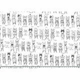 web20260425-02, YUWA Rough Sketch Cats, Price per 0.1m, Minimum order is 0.3m~ | Fabric, Sold by cutting to desired length