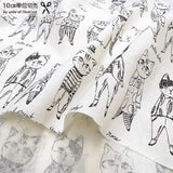 web20260425-02, YUWA Rough Sketch Cats, Price per 0.1m, Minimum order is 0.3m~ | Fabric, Sold by cutting to desired length