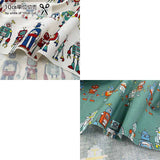 web20260716-01, Many Robots, Price per 0.1m, Minimum order is 0.3m~ | Fabric, Sold by cutting to desired length