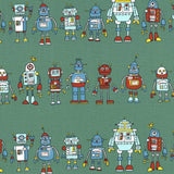 web20260716-01, Many Robots, Price per 0.1m, Minimum order is 0.3m~ | Fabric, Sold by cutting to desired length