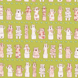 web20260821-02 【AOHIGE】Haniwa Cat, Price per 0.1m, Minimum order is 0.3m~ | Fabric, Sold by cutting to desired length