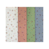 2403, 4 Small Flower Print Fabric Set (with Free English Instruction)