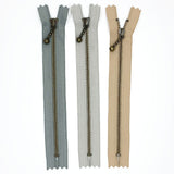 3 Metal Zipper Set, Ball Drop Zipper Pull, 16cm, 3 pieces / set