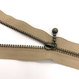 3 Metal Zipper Set, Ball Drop Zipper Pull, 16cm, 3 pieces / set