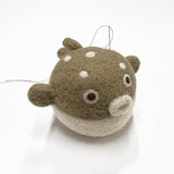 Clover, Wool Felt Pincushion, Pufferfish