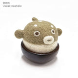 Clover, Wool Felt Pincushion, Pufferfish