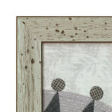 QuiltParty Original Blue Gray Wood Frame with Worm-eaten Holes ( 18cm inner diameter, not include a glass ) (with Japanese instruction)