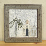 QuiltParty Original Blue Gray Wood Frame with Worm-eaten Holes ( 18cm inner diameter, not include a glass ) (with Japanese instruction)