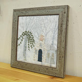 QuiltParty Original Blue Gray Wood Frame with Worm-eaten Holes ( 18cm inner diameter, not include a glass ) (with Japanese instruction)