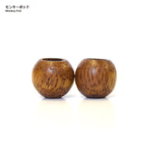 [SALE] Joint, Wood Bead with Two Different Sized Holes, Small, 2 pieces / set ( JTWT-16 )