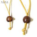 [SALE] Wood Bead with Two Different Sized Holes, Large, 2 pieces / set ( JTWT-20 )