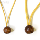 [SALE] Wood Bead with Two Different Sized Holes, Large, 2 pieces / set ( JTWT-20 )