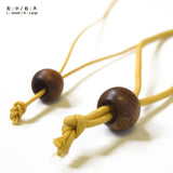 [SALE] Wood Bead with Two Different Sized Holes, Large, 2 pieces / set ( JTWT-20 )