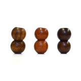 [SALE] Wood Bead with Two Different Sized Holes, Large, 2 pieces / set ( JTWT-20 )