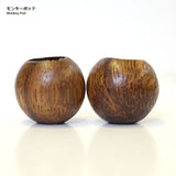 [SALE] Wood Bead with Two Different Sized Holes, Large, 2 pieces / set ( JTWT-20 )