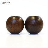 [SALE] Wood Bead with Two Different Sized Holes, Large, 2 pieces / set ( JTWT-20 )