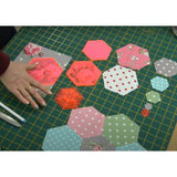 [ 20%OFF / SALE ] Sew Easy, Hexagon Acrylic Template Set with 9 Sizes ( Pink )